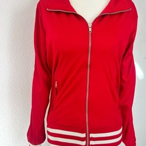 Rue21 Women's Vibrant Red Bomber Jacket. Women’s size medium. Full zip up.